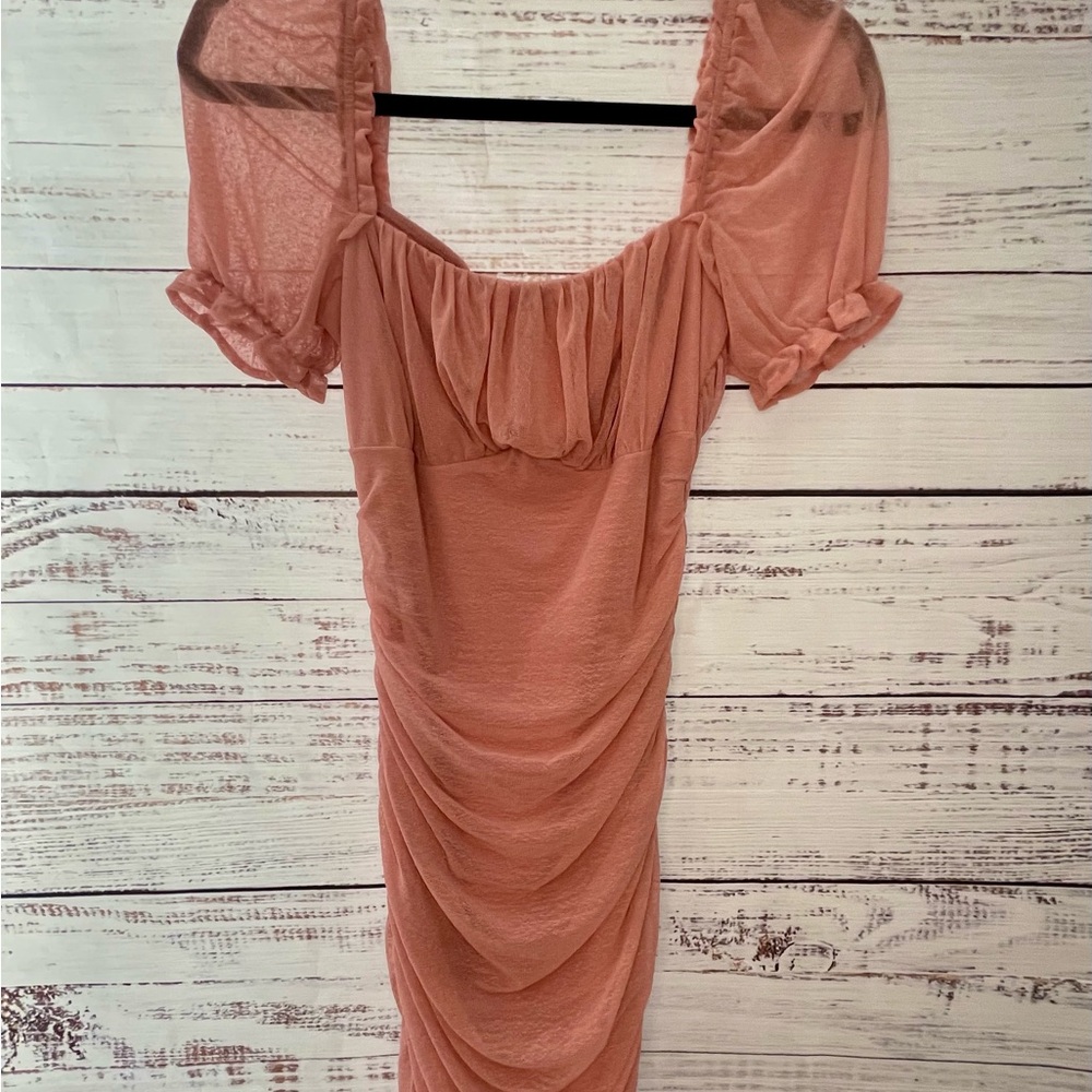 Windsor Blush Ruched Midi Dress